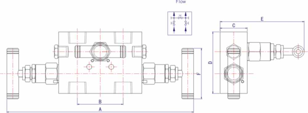 三阀组,QFF3三阀组结构尺寸图