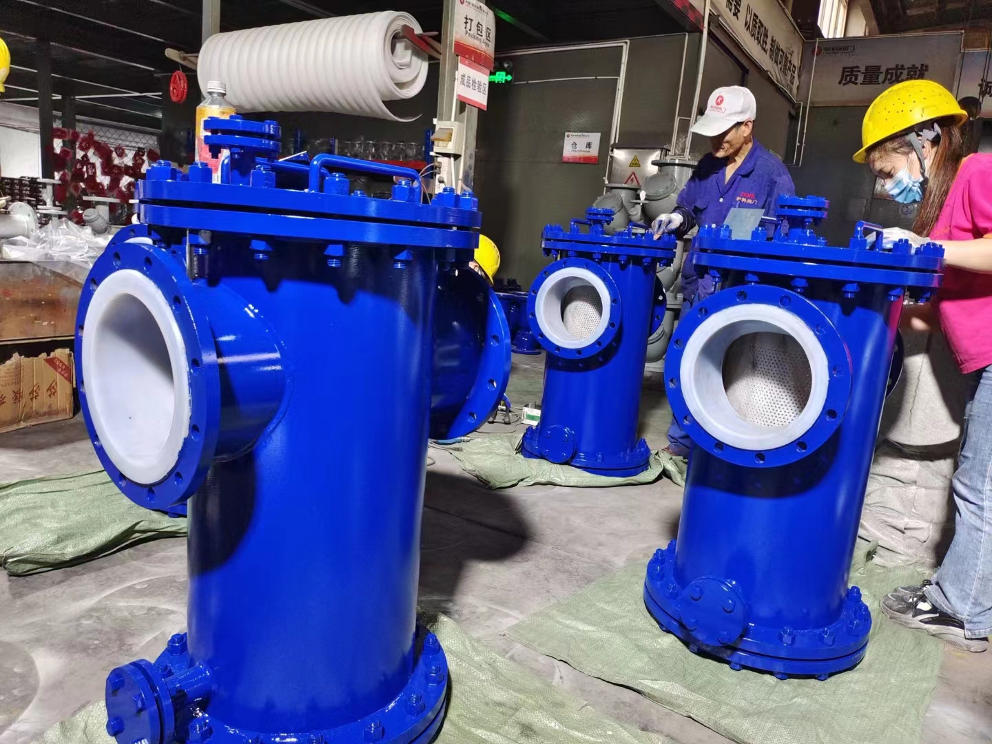 衬氟蓝式过滤器高清实物图 衬氟蓝式过滤器高清实物图